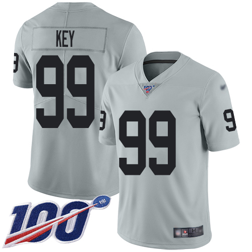 Men Oakland Raiders Limited Silver Arden Key Jersey NFL Football #99 100th Season Inverted Legend Jersey->oakland raiders->NFL Jersey